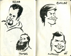 Sketches of my fellow passengers.